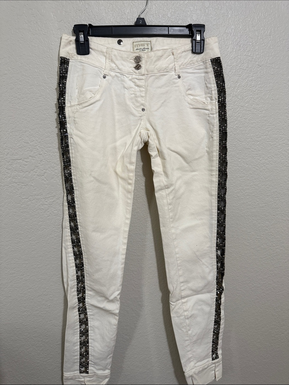 MET Jeans with Black Sequin Side Trim